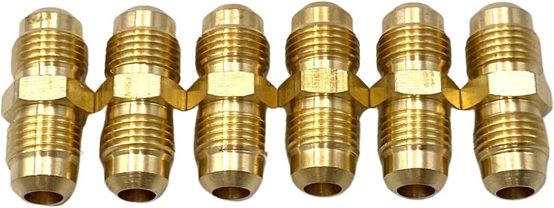 Bumugufu 6 Pcs 5/16" Flared Tube Fittings, 5/16" Male to Male Pipe Flare Fittings for Nature Gas Line, RV Propane and Air Conditioning Line Connection - Image 5